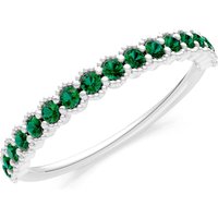 Emerald U-Scallop Eternity Ring in 9ct White Gold
