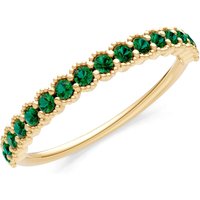 Emerald U-Scallop Eternity Ring in 9ct Gold