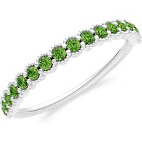 Peridot U-Scallop Eternity Ring in 9ct White Gold