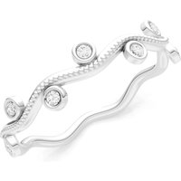 Diamond Wave Bezel Station Band Ring in 18ct White Gold