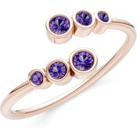 Amethyst Graduated Bubble Half Band Ring in 9ct Rose Gold