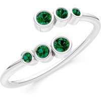 Emerald Graduated Bubble Half Band Ring in 9ct White Gold