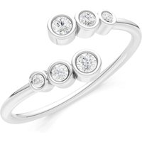 Diamond Graduated Bubble Half Band Ring in 9ct White Gold