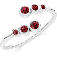 Garnet Graduated Bubble Half Band Ring in 18ct White Gold