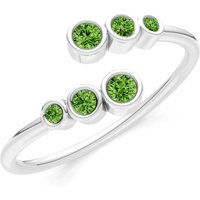 Peridot Graduated Bubble Half Band Ring in 9ct White Gold