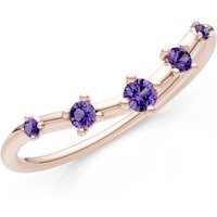 Amethyst Tiara 5 Stone Half Band Ring in 9ct Rose Gold