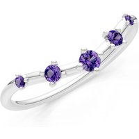 Amethyst Tiara 5 Stone Half Band Ring in 9ct White Gold