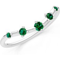 Emerald Tiara 5 Stone Half Band Ring in 9ct White Gold
