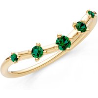 Emerald Tiara 5 Stone Half Band Ring in 9ct Gold