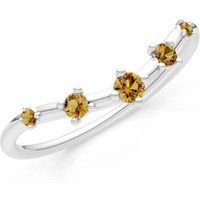 Citrine Tiara 5 Stone Half Band Ring in 9ct White Gold