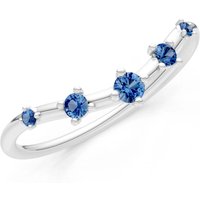 London Blue Topaz Tiara 5 Stone Half Band Ring in 18ct White Gold
