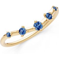 London Blue Topaz Tiara 5 Stone Half Band Ring in 18ct Gold