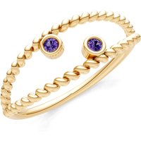 Amethyst Rope Cut Double Station Band Ring in 9ct Gold