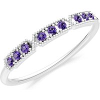 Amethyst Tri-Cluster Tiara Contour Ring in 18ct White Gold