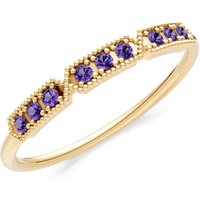 Amethyst Tri-Cluster Tiara Contour Ring in 9ct Gold
