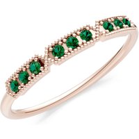 Emerald Tri-Cluster Tiara Contour Ring in 9ct Rose Gold
