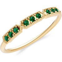 Emerald Tri-Cluster Tiara Contour Ring in 9ct Gold