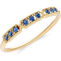 London Blue Topaz Tri-Cluster Tiara Contour Ring in 18ct Gold