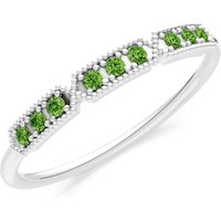 Peridot Tri-Cluster Tiara Contour Ring in 18ct White Gold