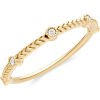 Diamond Woven Band Braided Metal with Accents Ring in 18ct Gold