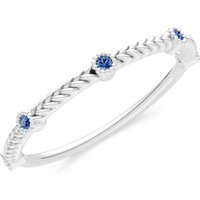 London Blue Topaz Woven Band Braided Metal with Accents Ring in 18ct White Gold
