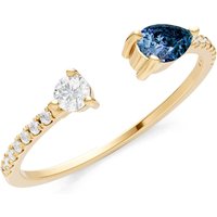 Alexandrite and Diamond Open Pear and Band Ring in 18ct Gold