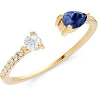 Sapphire and Diamond Open Pear and Band Ring in 9ct Gold