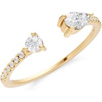 Diamond Open Pear and Band Ring, 0.18 ct in 18ct Gold
