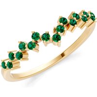 Emerald Cluster Band Prong Set Ring in 9ct Gold