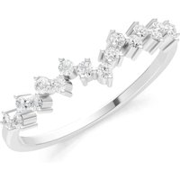 Diamond Cluster Band Prong Set Ring in 18ct White Gold