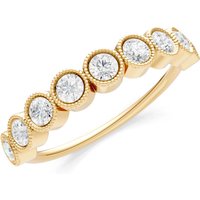 Diamond Milgrain Bezel Half Band Ring in 9ct Gold