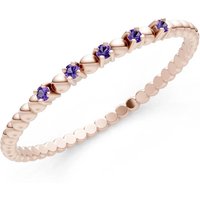Amethyst 5 Stone Beaded Ring in 9ct Rose Gold