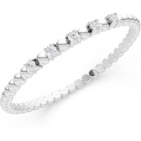 Diamond 5 Stone Beaded Ring in 18ct White Gold