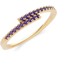 Amethyst Criss Cross Half Band Ring in 18ct Gold