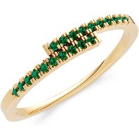 Emerald Criss Cross Half Band Ring in 18ct Gold