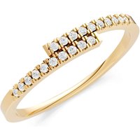 Diamond Criss Cross Half Band Ring in 9ct Gold