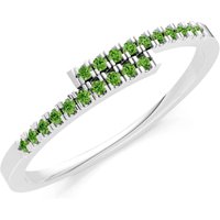 Peridot Criss Cross Half Band Ring in 18ct White Gold