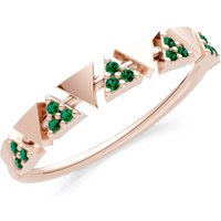 Emerald Triangle Half Eternity Cluster Ring in 9ct Rose Gold