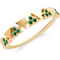 Emerald Triangle Half Eternity Cluster Ring in 9ct Gold