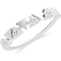 Diamond Triangle Half Eternity Cluster Ring in 18ct White Gold