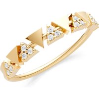 Diamond Triangle Half Eternity Cluster Ring in 9ct Gold
