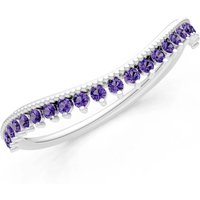 Amethyst Tiara Contour Stacking Ring in 9ct White Gold
