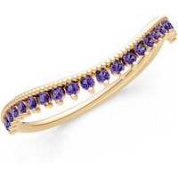 Amethyst Tiara Contour Stacking Ring in 9ct Gold