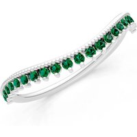 Emerald Tiara Contour Stacking Ring in 9ct White Gold