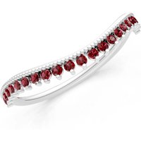 Garnet Tiara Contour Stacking Ring in 9ct White Gold