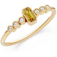 Citrine and Diamond Bezel Emerald Set Cluster Ring in 9ct Gold