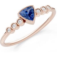 Sapphire and Diamond Trillion Centre Cluster Ring in 9ct Rose Gold