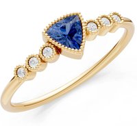 Sapphire and Diamond Trillion Centre Cluster Ring in 18ct Gold