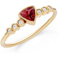 Garnet and Diamond Trillion Centre Cluster Ring in 18ct Gold
