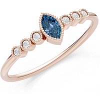Alexandrite and Diamond Marquise Centre Cluster Ring in 9ct Rose Gold
